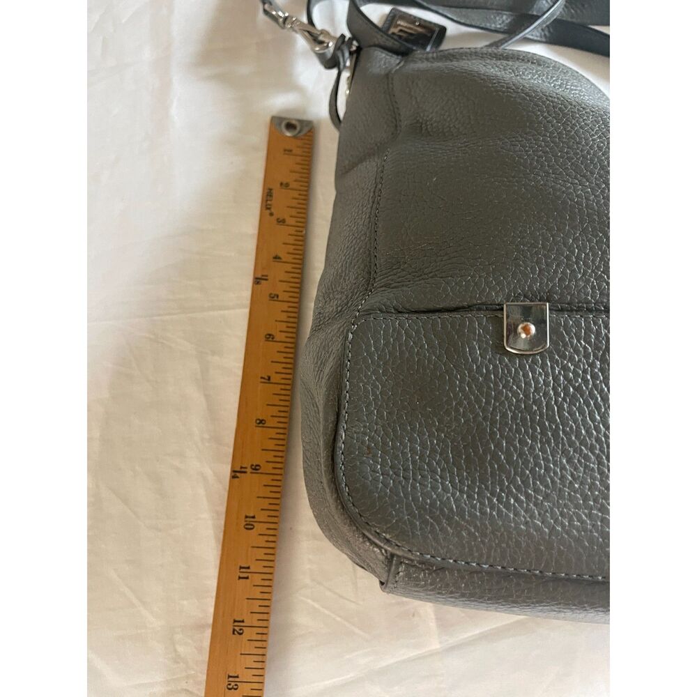 Lauren Ralph Lauren Hobo Leather Handbag Gunmetal Grey Shoulder Bag Morrison - Picture 13 of 15